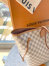 Load image into Gallery viewer, Louis Vuitton 2021 Neverfull GM Damier Azur Tote In Rose Ballerine