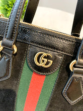Load image into Gallery viewer, GUCCI Ophidia Suede Mini Tote Bag In Black