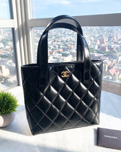 Load image into Gallery viewer, CHANEL Calfskin Quilted Small Surpique Stitch Tote - Black
