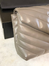 Load image into Gallery viewer, SAINT LAURENT Small Loulou Chain Shoulder Bag In Gray