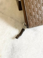 Load image into Gallery viewer, GUCCI Micro GG Guccissima XL Leather Zip Around Wallet in Dark Brown