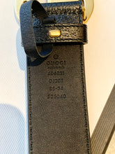 Load image into Gallery viewer, GUCCI GG Wide Leather Belt In Black 85-34
