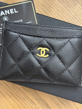 Load image into Gallery viewer, CHANEL 2021 Grained Calfskin &amp; Gold-Tone Metal Classic Card Holder in Black
