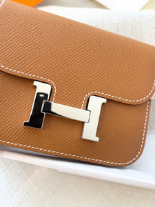 Hermès Constance Slim Wallet Gold Epsom / Silver Hardware