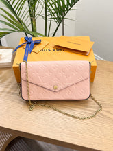 Load image into Gallery viewer, LOUIS VUITTON Félicie Pochette Empriente Leather Crossbody Bag - Rose Poudre
