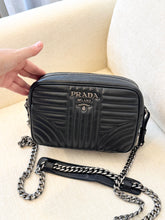 Load image into Gallery viewer, PRADA Diagramme Leather Small Camera Crossbody Bag - Black
