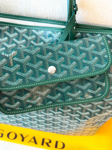 💚 NEW! 2025 GOYARD Saint Louis GM Canvas Leather Tote Bag / Green