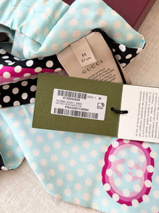 GUCCI Polka Dot Print Silk Headscarf / M