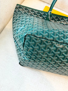 💚 NEW! 2025 GOYARD Saint Louis GM Canvas Leather Tote Bag / Green