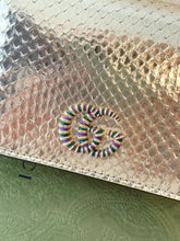 Load image into Gallery viewer, GUCCI GG Marmont Python Card Case Wallet / Gold
