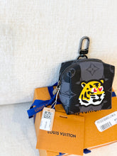 Load image into Gallery viewer, LOUIS VUITTON Monogram Eclipse LV Made Squared Pouch Bag Charm
