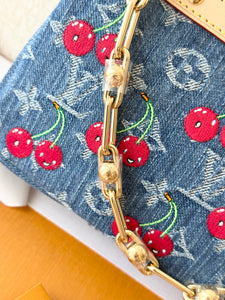 🍒 LOUIS VUITTON LV x TM Takashi Murakami Monogram Denim Pochette Accessoires