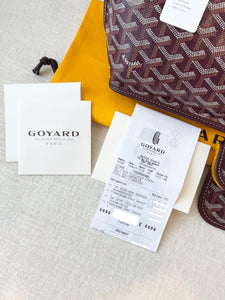 💛 NEW! 2025 GOYARD Anjou Canvas Leather Reversible Mini Tote Bag / Burgundy