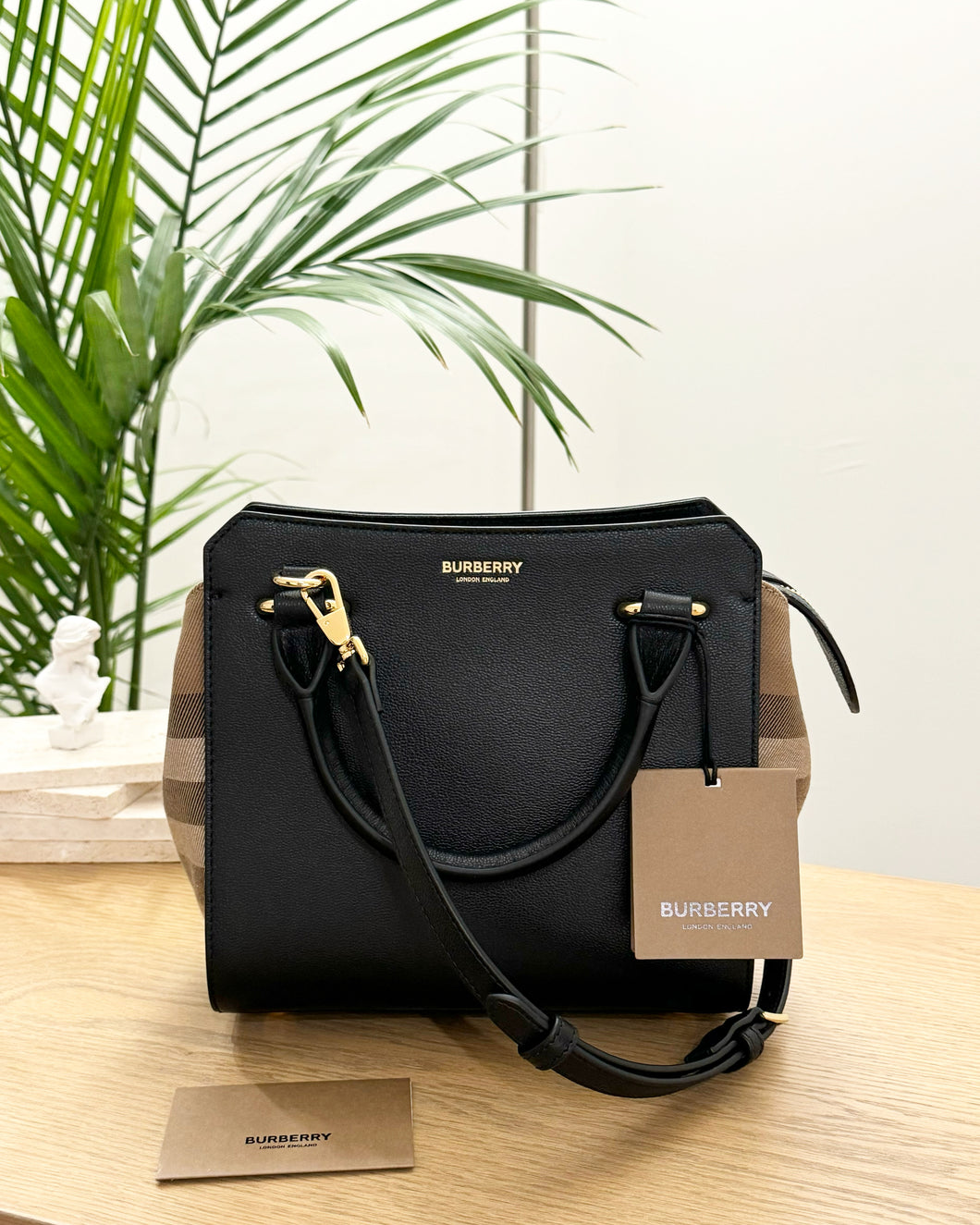 BURBERRY Mini Banwell Tote Bag in Black