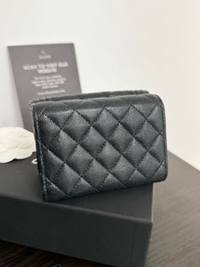 CHANEL Caviar Quilted Small Boy Flap Wallet in Black