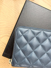 Load image into Gallery viewer, CHANEL Classic Metallic Grained Calfskin Long Zipped Wallet - Blue
