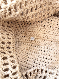 PRADA Raffia Crochet Logo Tote Bag - Neutral