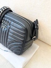 Load image into Gallery viewer, PRADA Diagramme Leather Small Camera Crossbody Bag - Black
