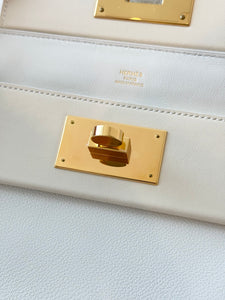 Hermès White Evercolor and Nata Swift Mini 24/24 21 / Palladium Hardware / 2022