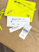 Load image into Gallery viewer, BALENCIAGA Agneau Leather Zippy Pochette in Neon Yellow
