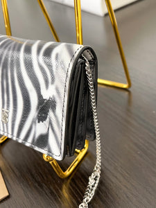 BURBERRY Small Zebra Pattern Leather Crossbody Bag