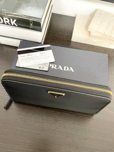 PRADA Prada Tessuto Nylon Zip Around Wallet in Black