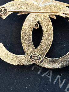 CHANEL 23P Classic CC Logo Gold, Blue, Pink & Crystal Brooch