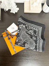 Load image into Gallery viewer, ▪️SOLD▪️HERMES Silk Les Leopards Bandana Scarf - Black/White
