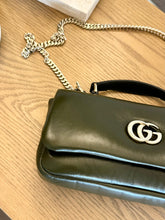 Load image into Gallery viewer, GUCCI GG Milano Mini Leather Top Handle Bag in Dark Olive
