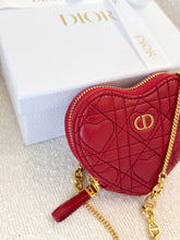 Load image into Gallery viewer, DIOR Caro Heart Pouch with Chain - Monsignore Red
