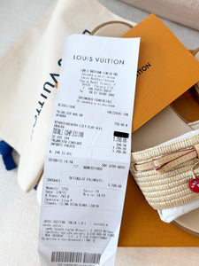 LOUIS VUITTON LV x TM Takashi Murakami Raffia Cherry Lily Flat Mule / EU38