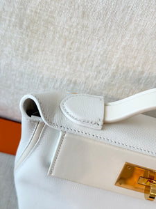 Hermès White Evercolor and Nata Swift Mini 24/24 21 / Palladium Hardware / 2022