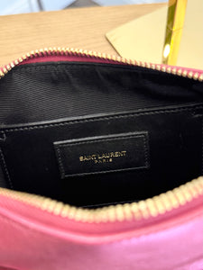 SAINT LAURENT Metallic Pink Mini Duffle Bag