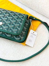 Load image into Gallery viewer, 💚 NEW! 2025 GOYARD Plumet Pocket Canvas Leather Crossbody Bag / Green
