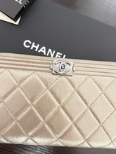 Load image into Gallery viewer, CHANEL Boy Medium Metallic Zipped Wallet in Gold
