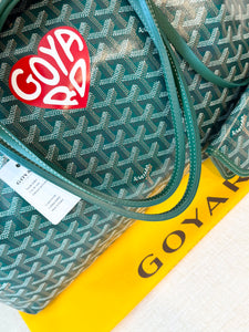 💚 NEW! 2025 GOYARD Saint Louis GM Canvas Leather Tote Bag / Green