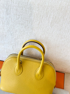 Hermès Mini 1923 Bolide Bag / Sun Chevre Mysore / Palladium Hardware