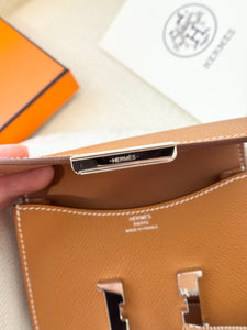 Hermès Constance Slim Wallet Gold Epsom / Silver Hardware