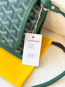 💚 NEW! 2025 GOYARD Plumet Pocket Canvas Leather Crossbody Bag / Green