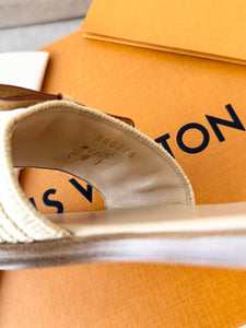 LOUIS VUITTON LV x TM Takashi Murakami Raffia Cherry Lily Flat Mule / EU38