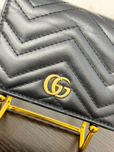 GUCCI GG Marmont Card Case Wallet in Black