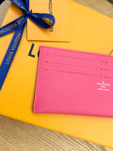 LOUIS VUITTON 2024 Canvas Credit Card Holder in Pondichery Pink