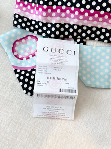 GUCCI Polka Dot Print Silk Headscarf / M