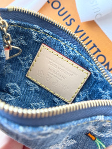 🍒 LOUIS VUITTON 2025 LV x TM Takashi Murakami Monogram Cherry Denim Key Pouch