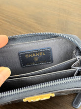 Load image into Gallery viewer, CHANEL 2020 Metallic Lambskin Quilted Boy Zip Around Wallet in Blue
