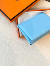 Load image into Gallery viewer, HERMES 2023 Calvi Duo Compact Card Holder - Celeste / Epsom
