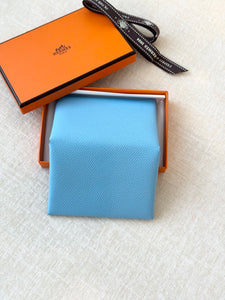 HERMES 2023 Calvi Duo Compact Card Holder - Celeste / Epsom