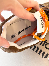 Load image into Gallery viewer, New Balance X Miu Miu Women’s 530 SL Suede Sneakers in Cinnamon / EU 38
