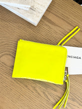 Load image into Gallery viewer, BALENCIAGA Agneau Leather Zippy Pochette in Neon Yellow
