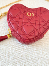 Load image into Gallery viewer, DIOR Caro Heart Pouch with Chain - Monsignore Red
